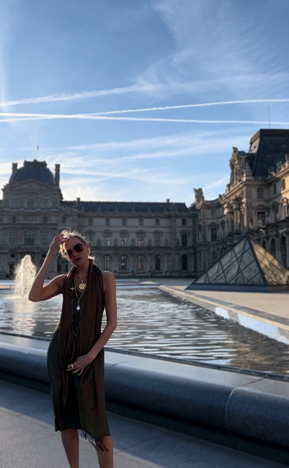 Lifestyle Influencer, Jamie Lewinger of More Than Turquoise wearing the Lavande stack up from French Kande jewelry  in Paris France