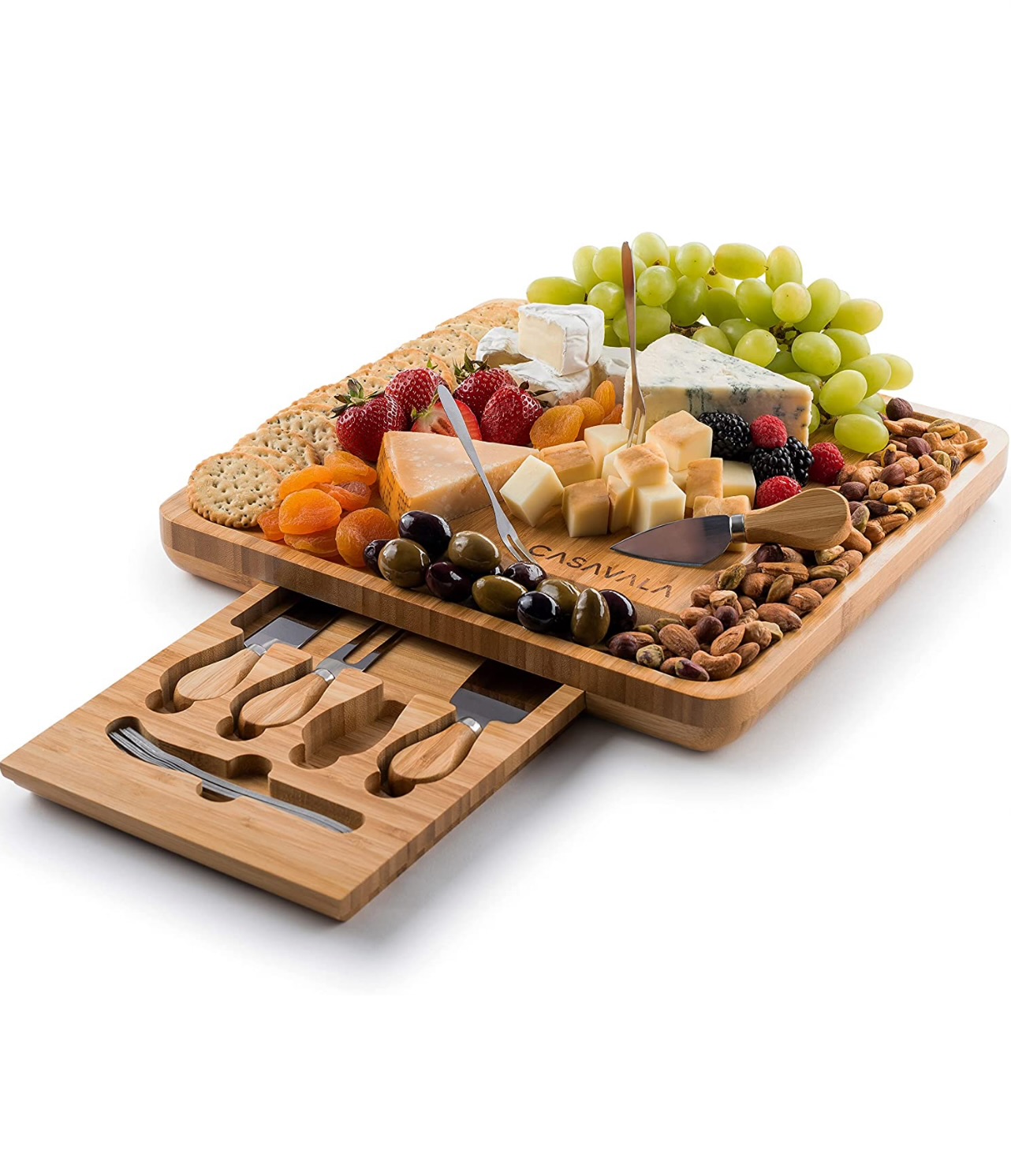 holiday gift idea - Bamboo cheese board set on More Than Turquoise blog 