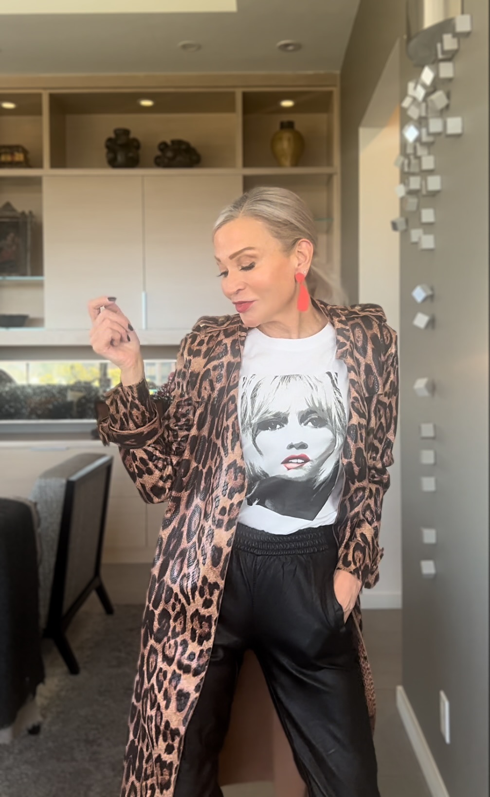 Lifestyle Influencer, jamie lewinger of More Than turquoise wearing Brigitte Bardot graphic tee