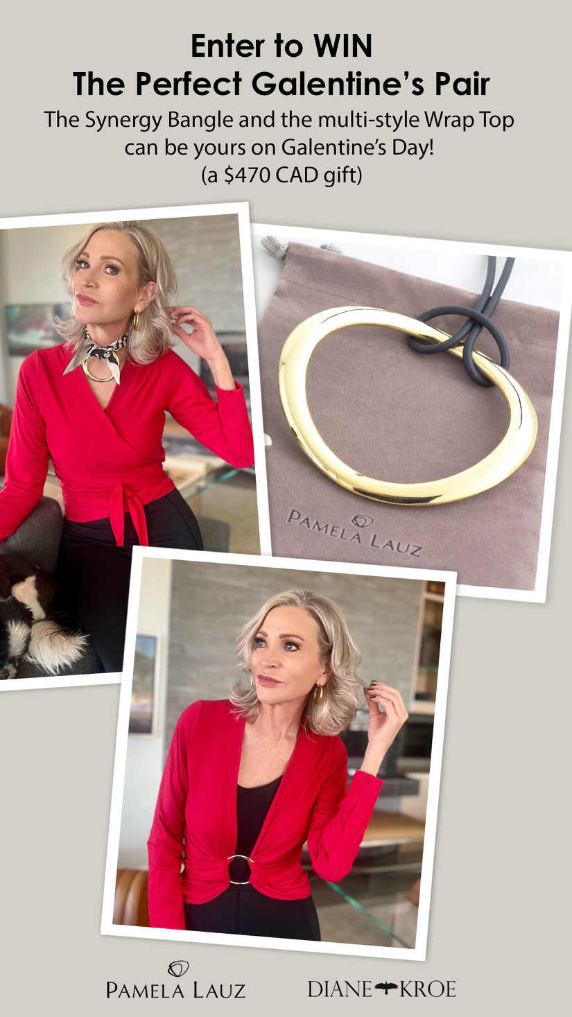 More Than Turquoise and  Diane Kroe wrap top & Pamela Lauz Synergy bangle for galentine's Day Giveaway 