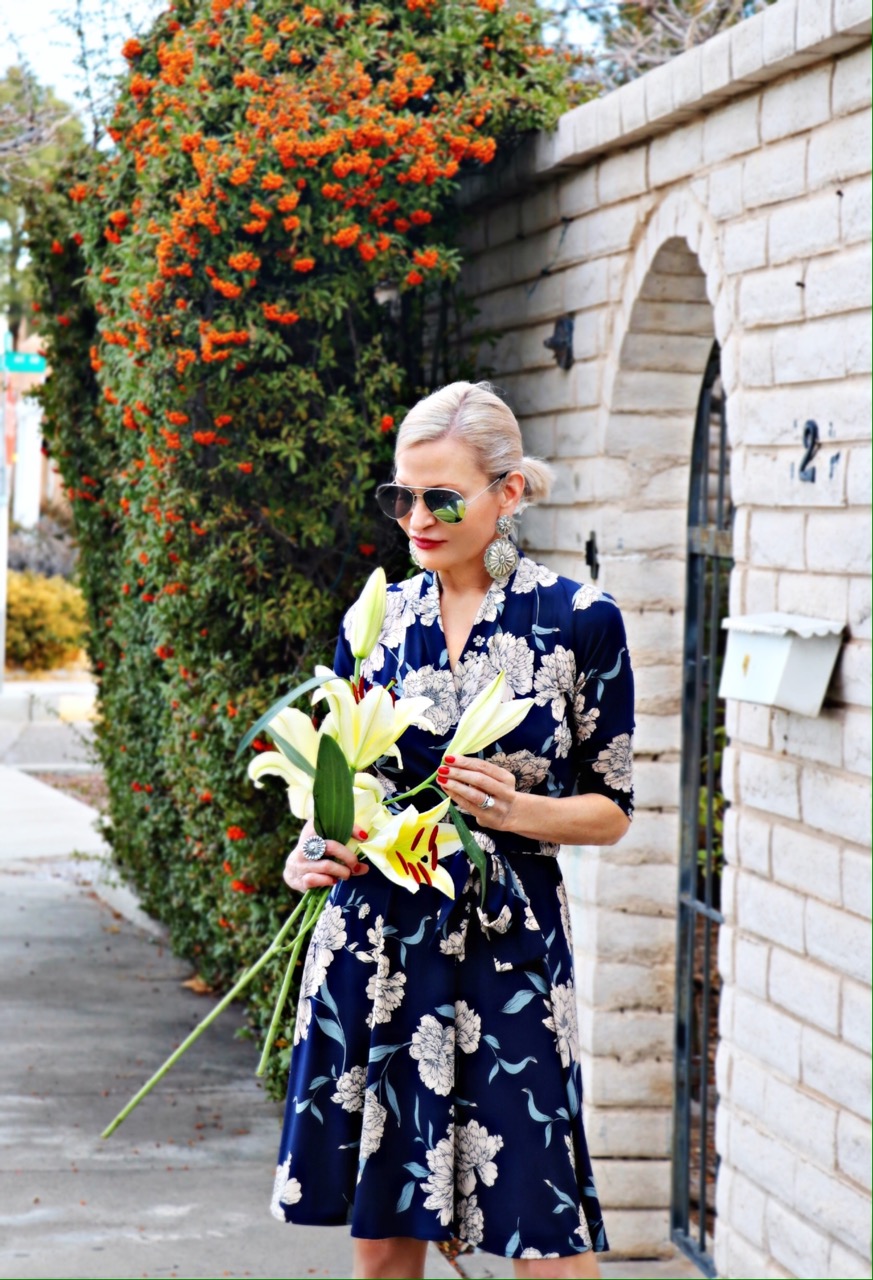 Lifestyle Influencer, Jamie Lewinger of More Than Turquoise, wearing Karina Dress - the Ruby in Magnolia 