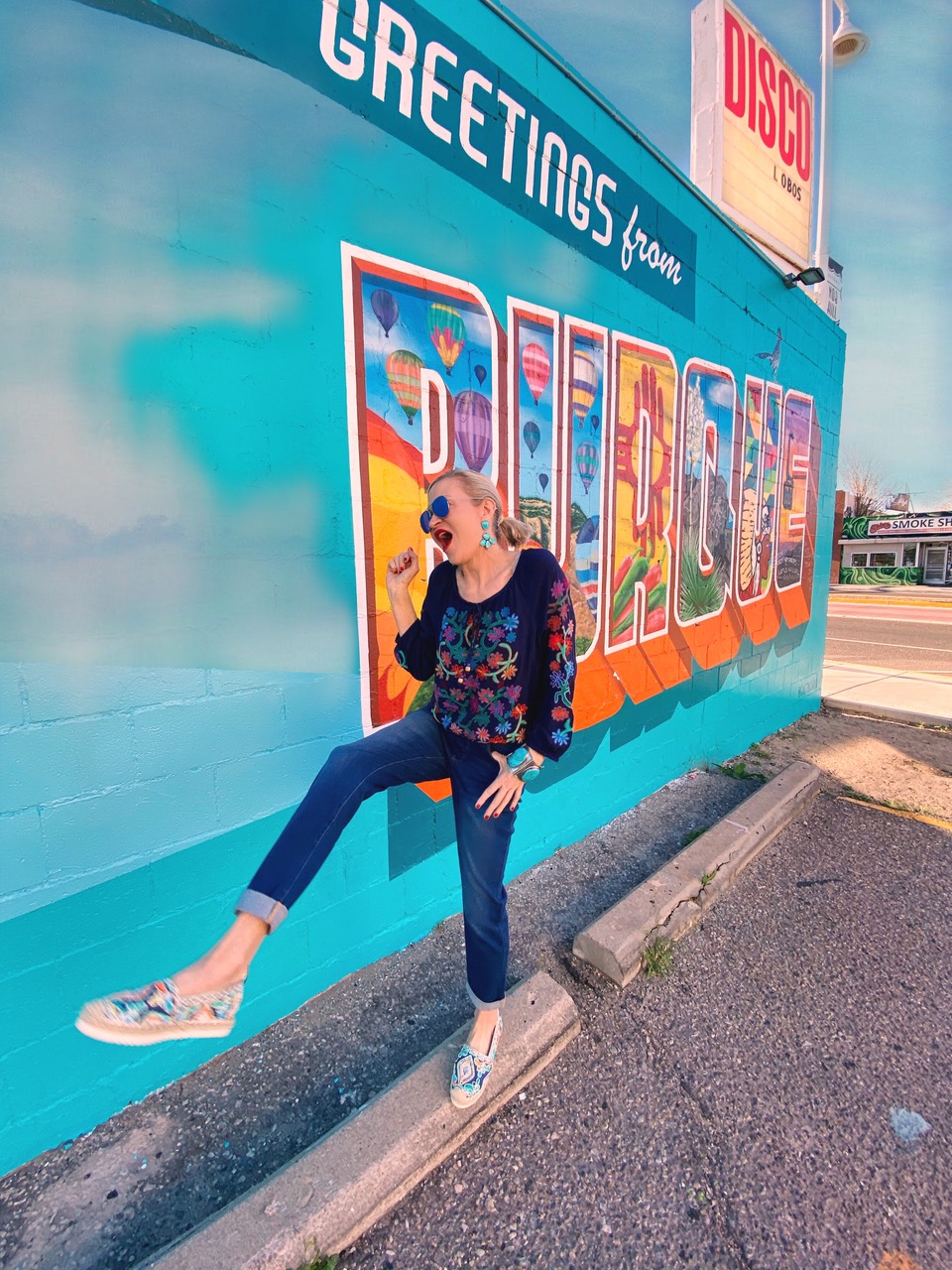 Lifestyle influencer, Jamie Lewinger of More Than Turquoise, wearing soft surroundings espadrilles