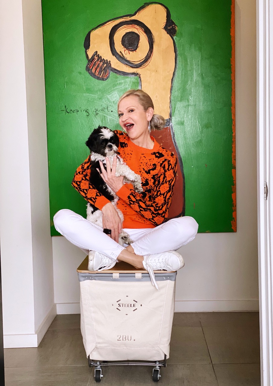 lifestyle Influencer, Jamie Lewinger of More Than Turquoise, with Steele Canvas storage cart 
