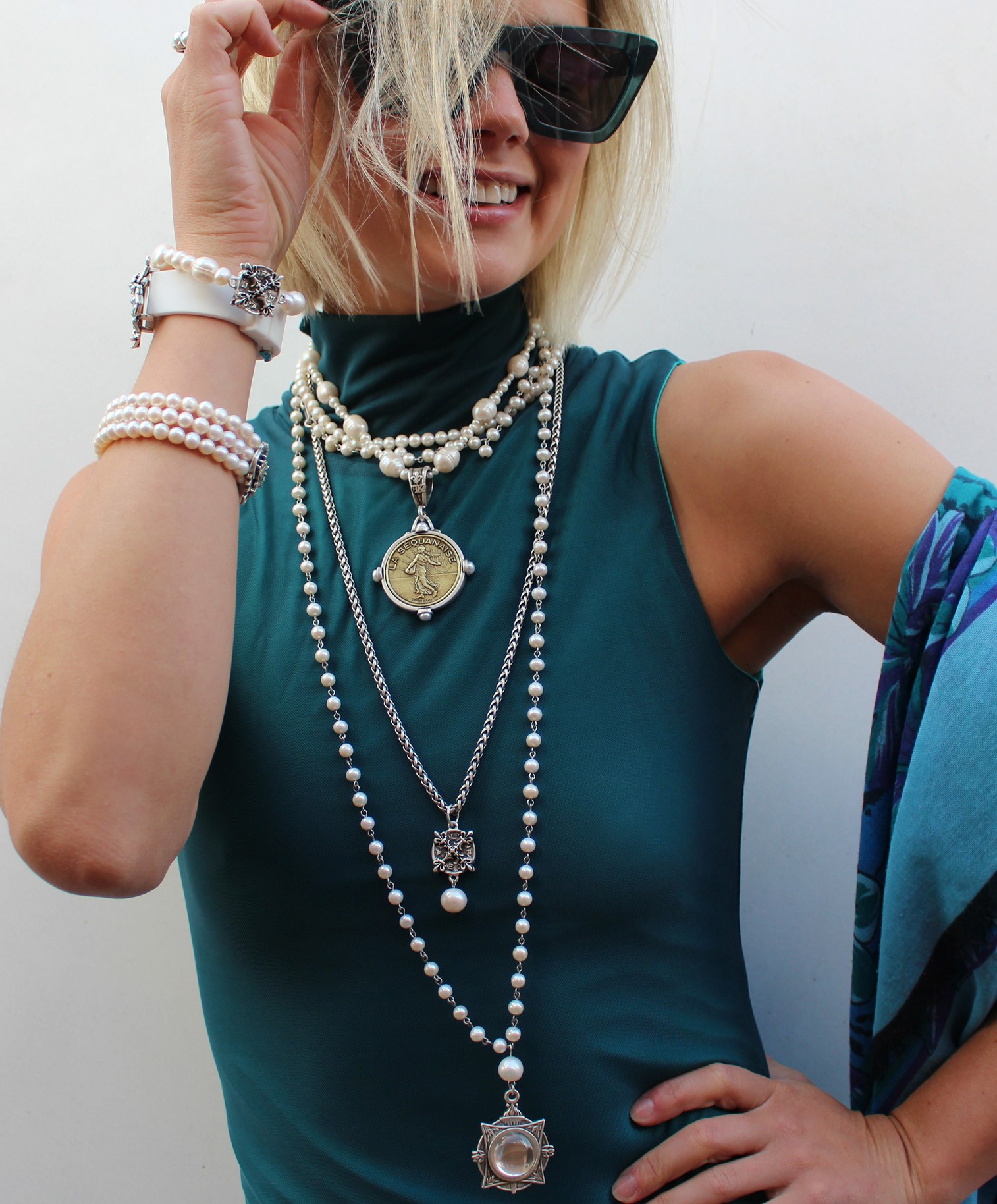 The De La Mar  necklace stack from French Kande  on More Than Turquoise blog 