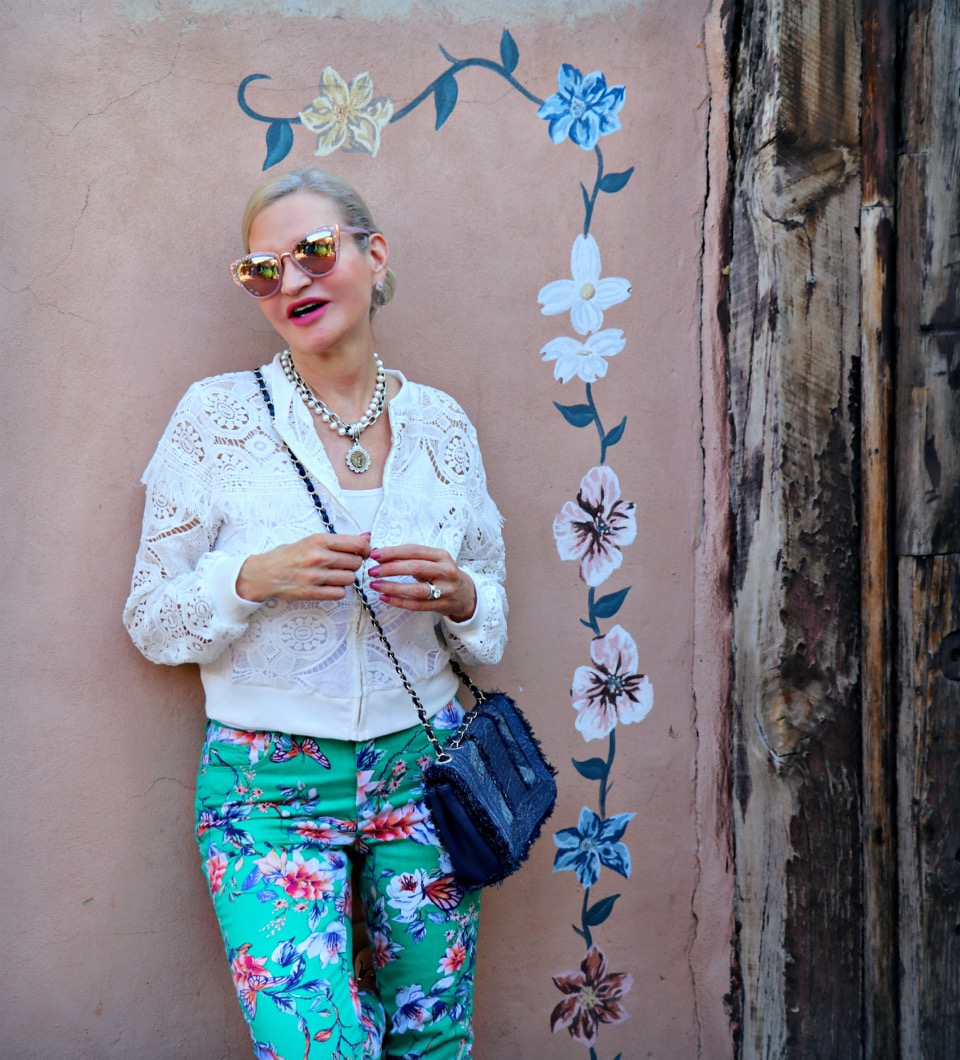 Lifestyle Blogger, Jamie Lewinger of More Than Turquoise, wearing SheIn white lace jacket