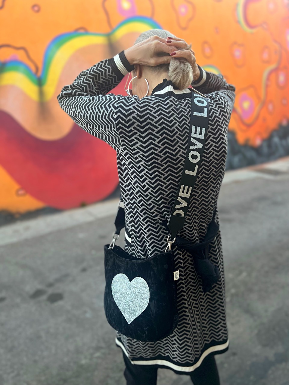 Lifestyle Influencer, Jamie Lewinger of More Than Turquoise wearing LOVE strap from Quilted Koala 