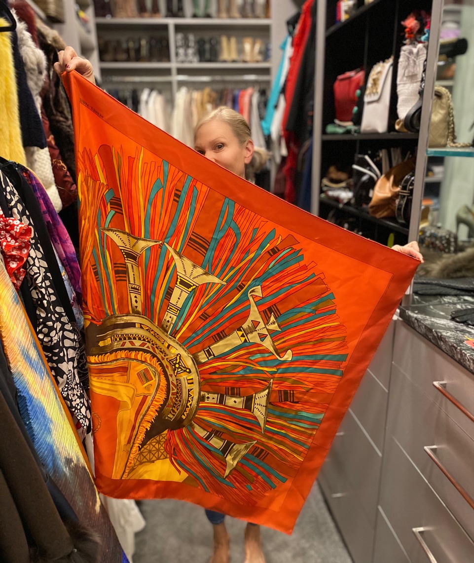 Hermes Orange Scarf - always perfect  Hermes scarf, Contemporary outfits,  How to wear scarves