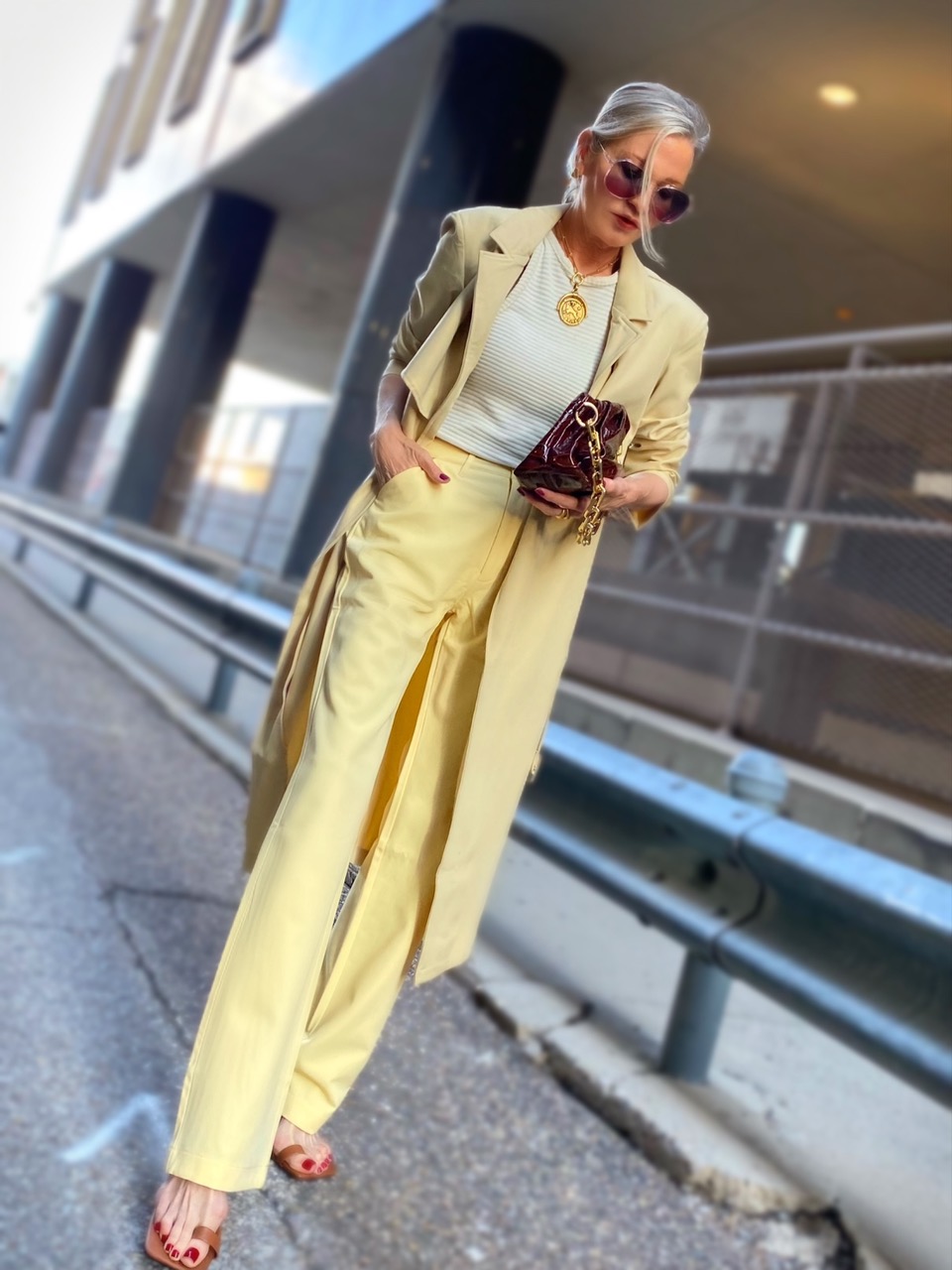 Lifestyle Influencer, jamie lewinger of More Than Turquoise wearing ling trench coat from WeWoreWhat